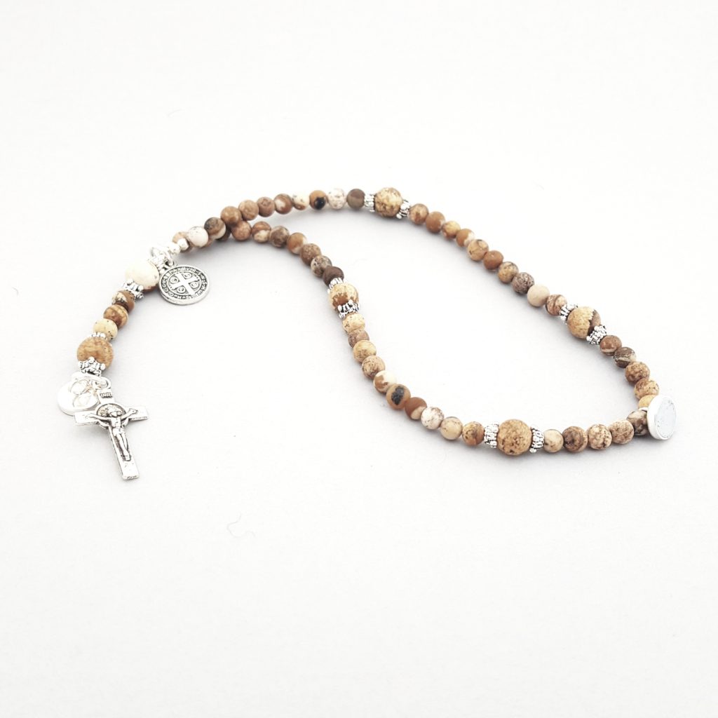 Picture Jasper Wrist Rosary Five Decade – MG Rosary